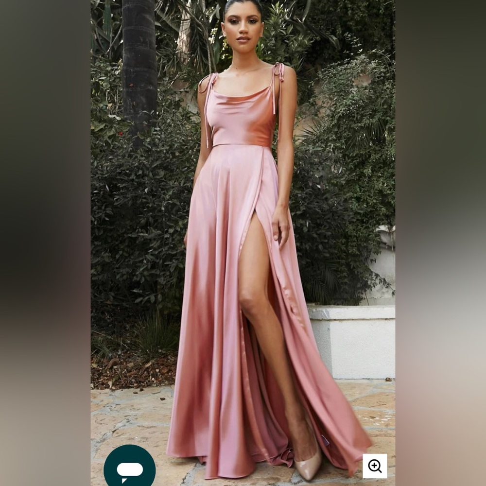 Elegant Pink Satin Wedding Dress